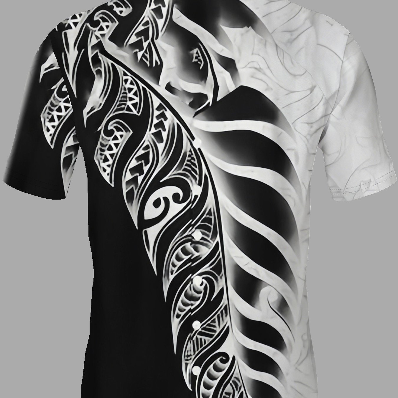 TEMU Men's Summer Casual Short-sleeve Shirt, Breathable Fabric, Button- Collar, Geometric Pattern Print, Sportswear And Casual Wear | Sportswear |