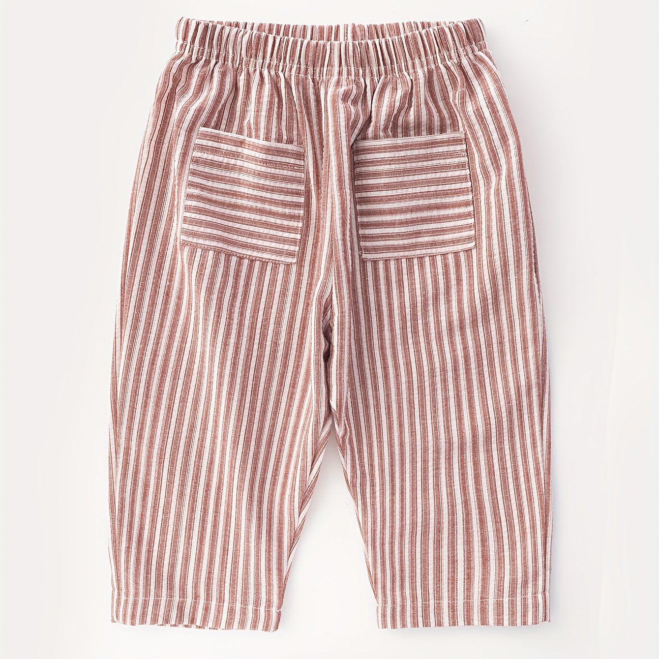 Image of Baby Unisex Children's Toddler Learning Walking Outdoor Spring Autumn Long Pants Casual Pocket Single Pants Vertical Stripes Trousers, For Outdoor