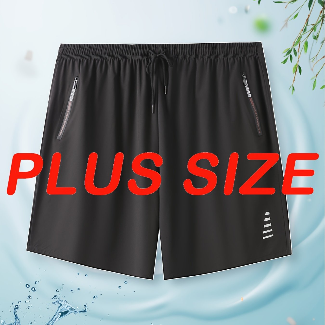 TEMU Men's Summer Lightweight Casual Sports Shorts In Sizes 4xl-9xl, Featuring Oversized Cool Quick-dry Trendy Loose-fitting Five-point Pants,