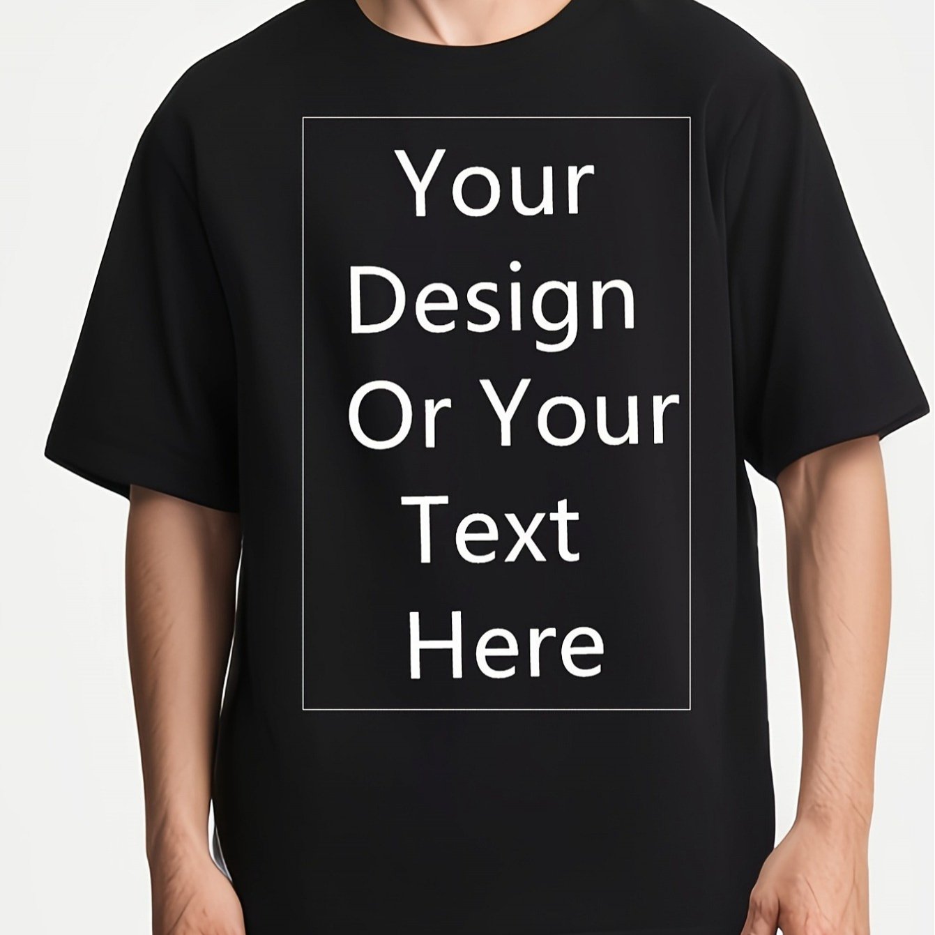 TEMU Custom Men's T-shirt, Halloween, Christmas Pattern/text, Team Building Apparel, Couple Gift T-shirt, Round Neck , Personalized Photo Or Logo