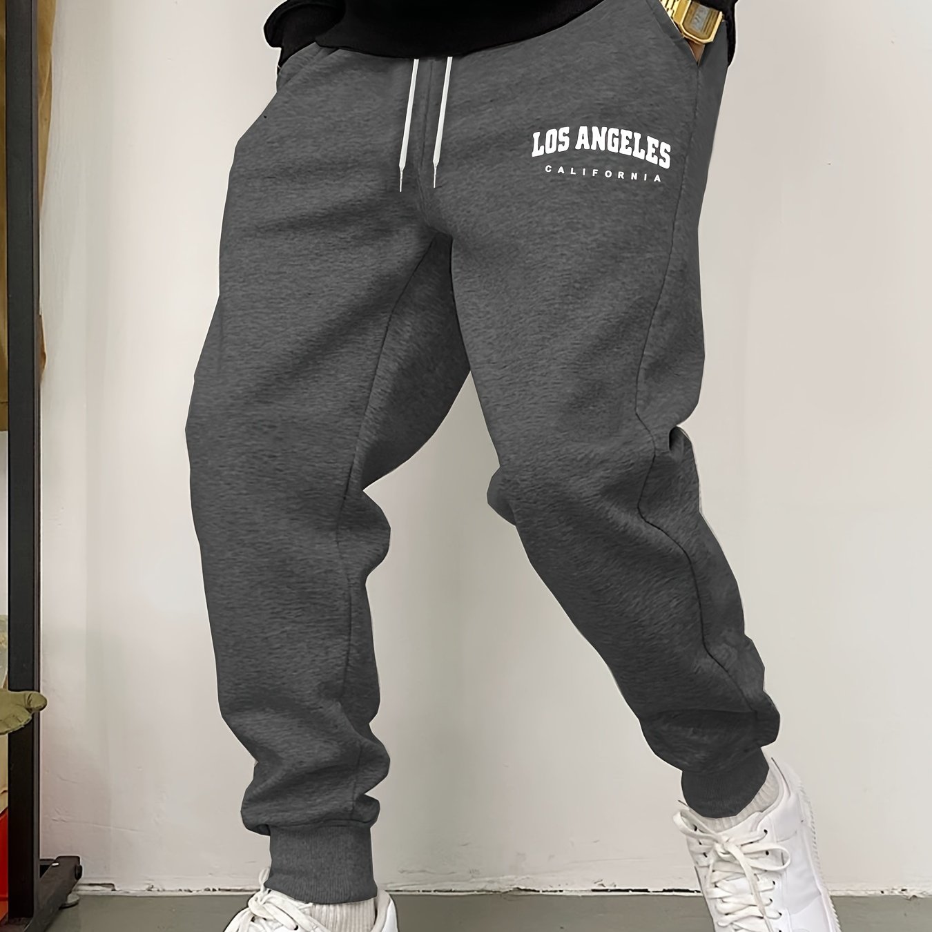 TEMU Men's Casual Sweatpants, Comfortable Fall Winter Athletic Trousers, Winter Casual Outdoor Joggers