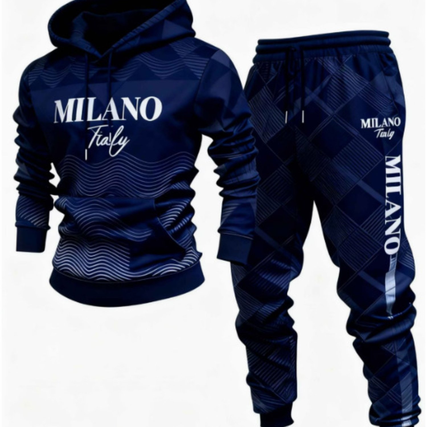Luxury Afro Modern Street Style Geometric Wave Grid Pattern Men's Casual Outfit 2 Piece Fashion Set Men's Clothing Trendy Urban Wear Weekend Outfit Holiday Gift For Husband Birthday Gift