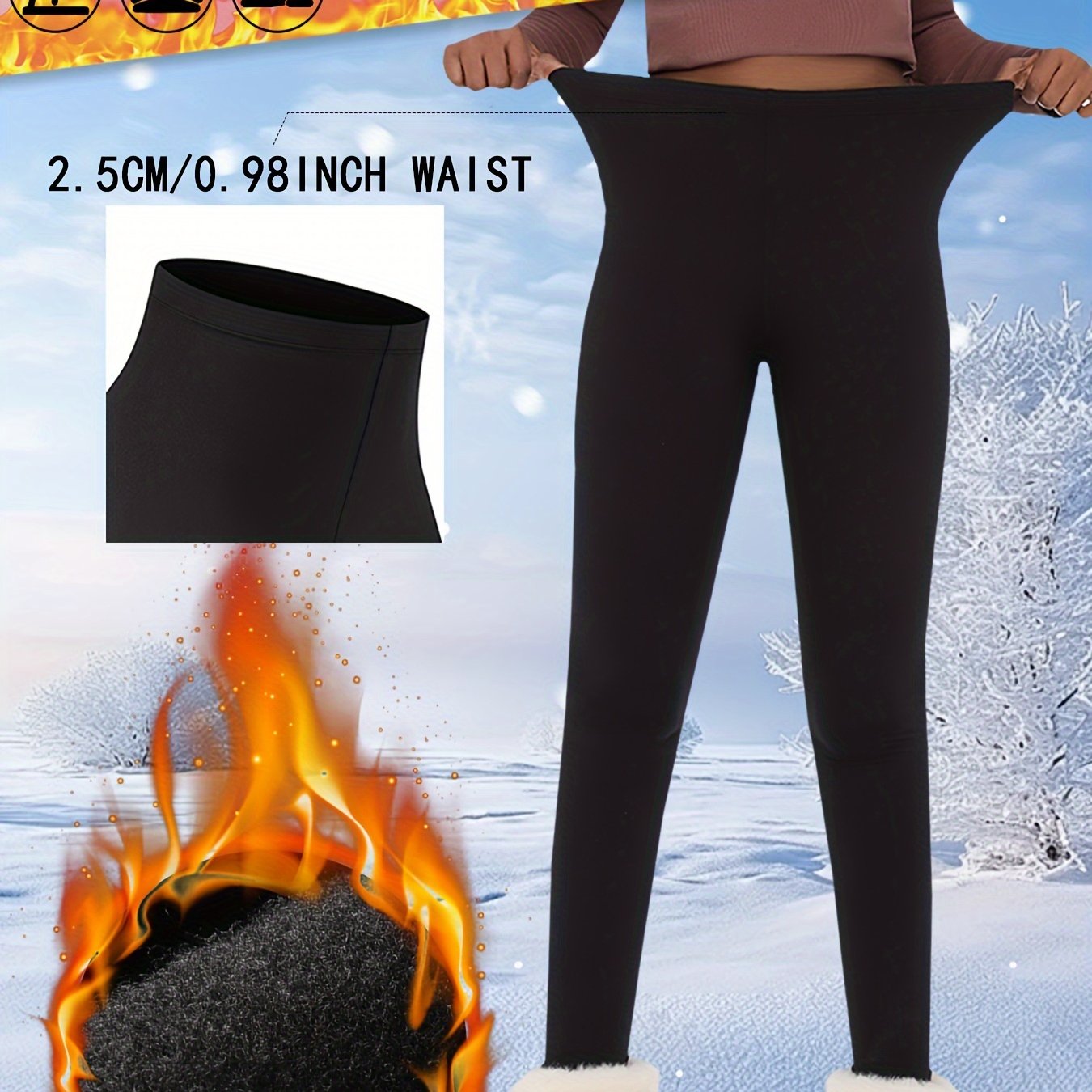 E-shop Superweiche Fleece-gefütterte Leggings für Damen, Yoga- Laufhosen für kalte Wintertage, warme Thermohosen für Workout Laufen