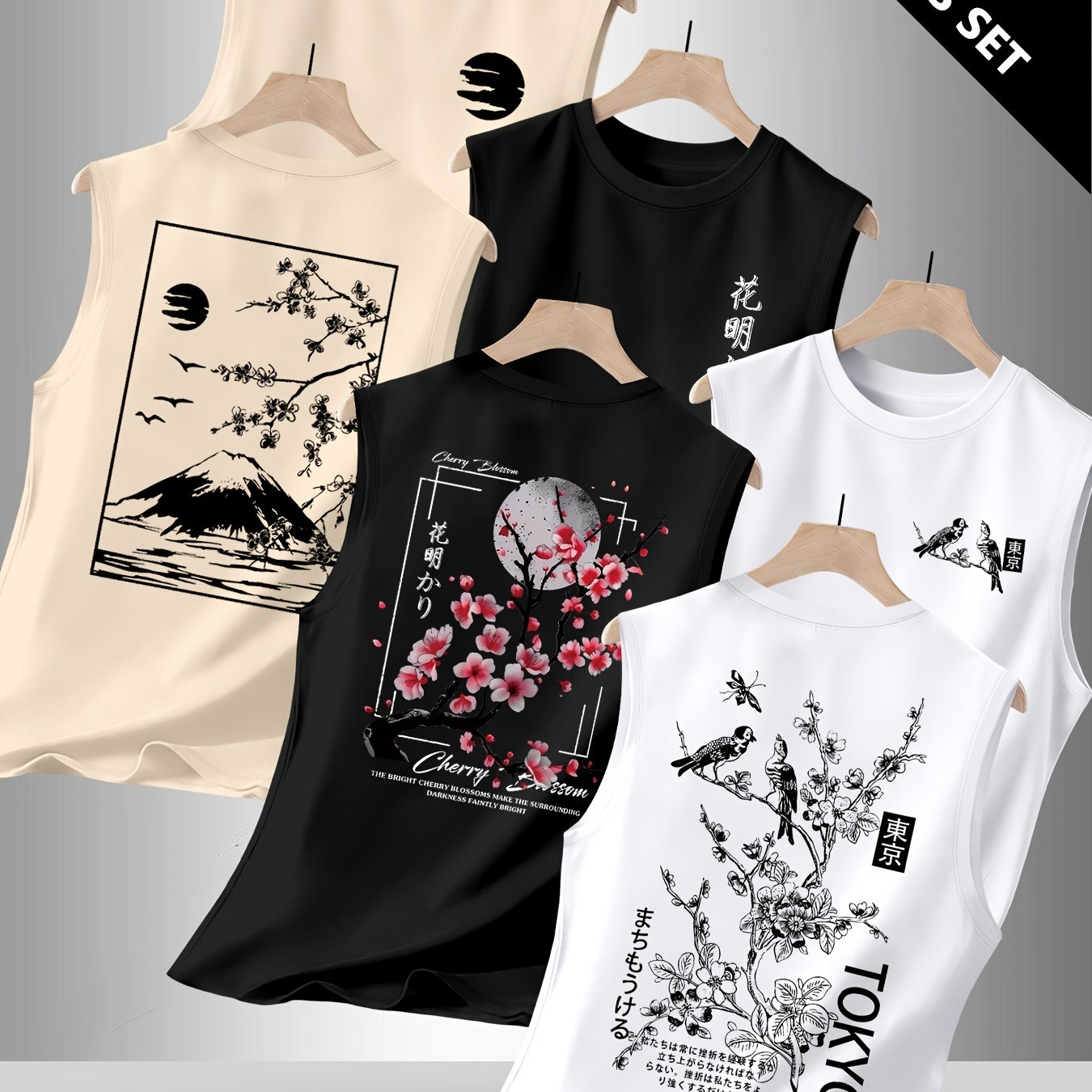 TEMU Men's Casual Sport Tank Top 3pcs Set