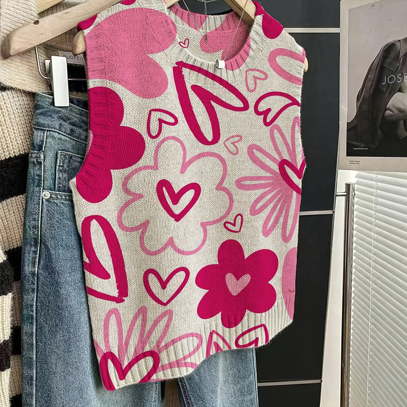 TEMU Pull débardeur à col rond pour femme, une tenue de voyage essentielle - Pull polyvalent de style bohème élégant, parfait pour , le streetwear et
