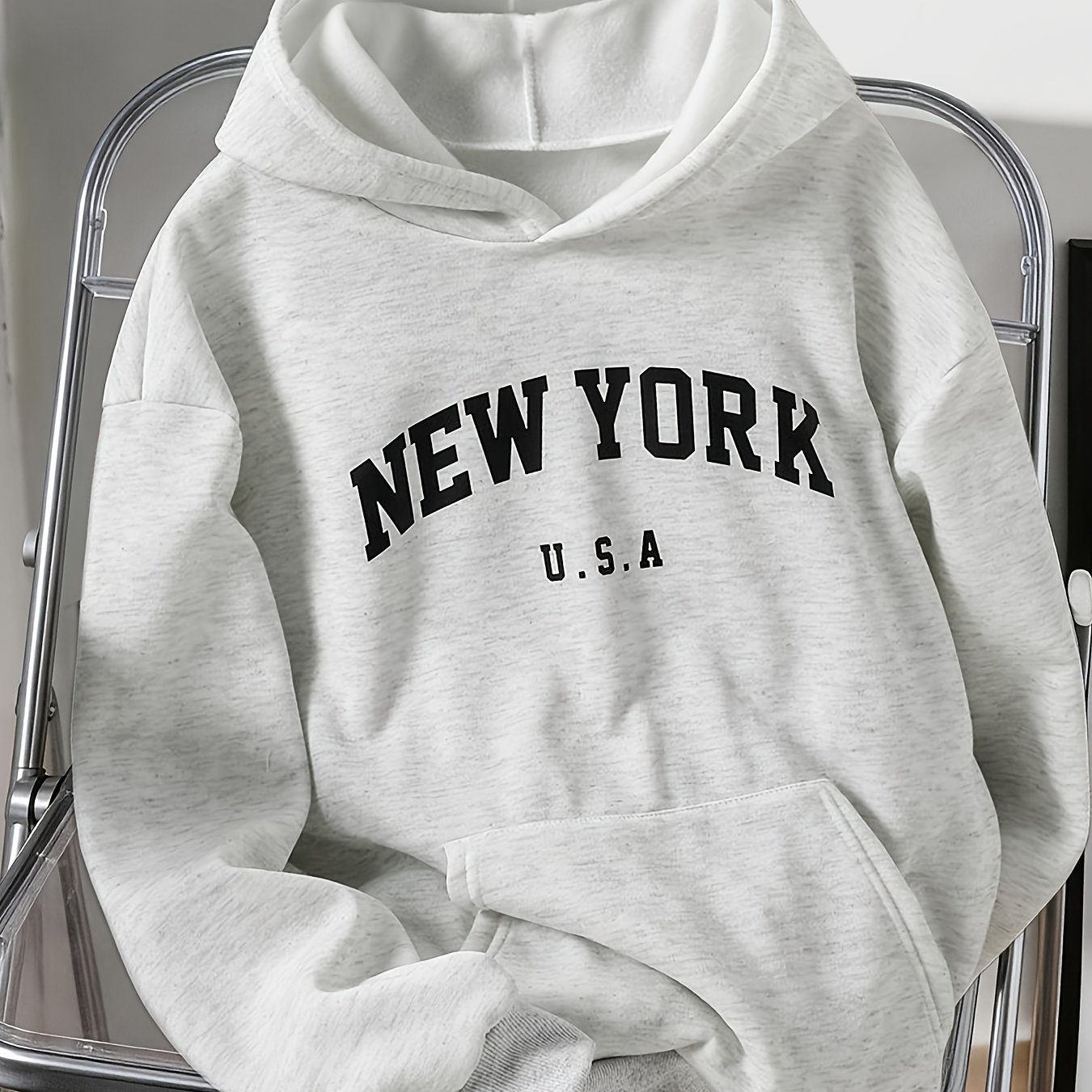 TEMU Youth Casual Loose Fit Letter Print Sweatshirt, For Teenager,fall And Winter Clothes, Autumn Essentials