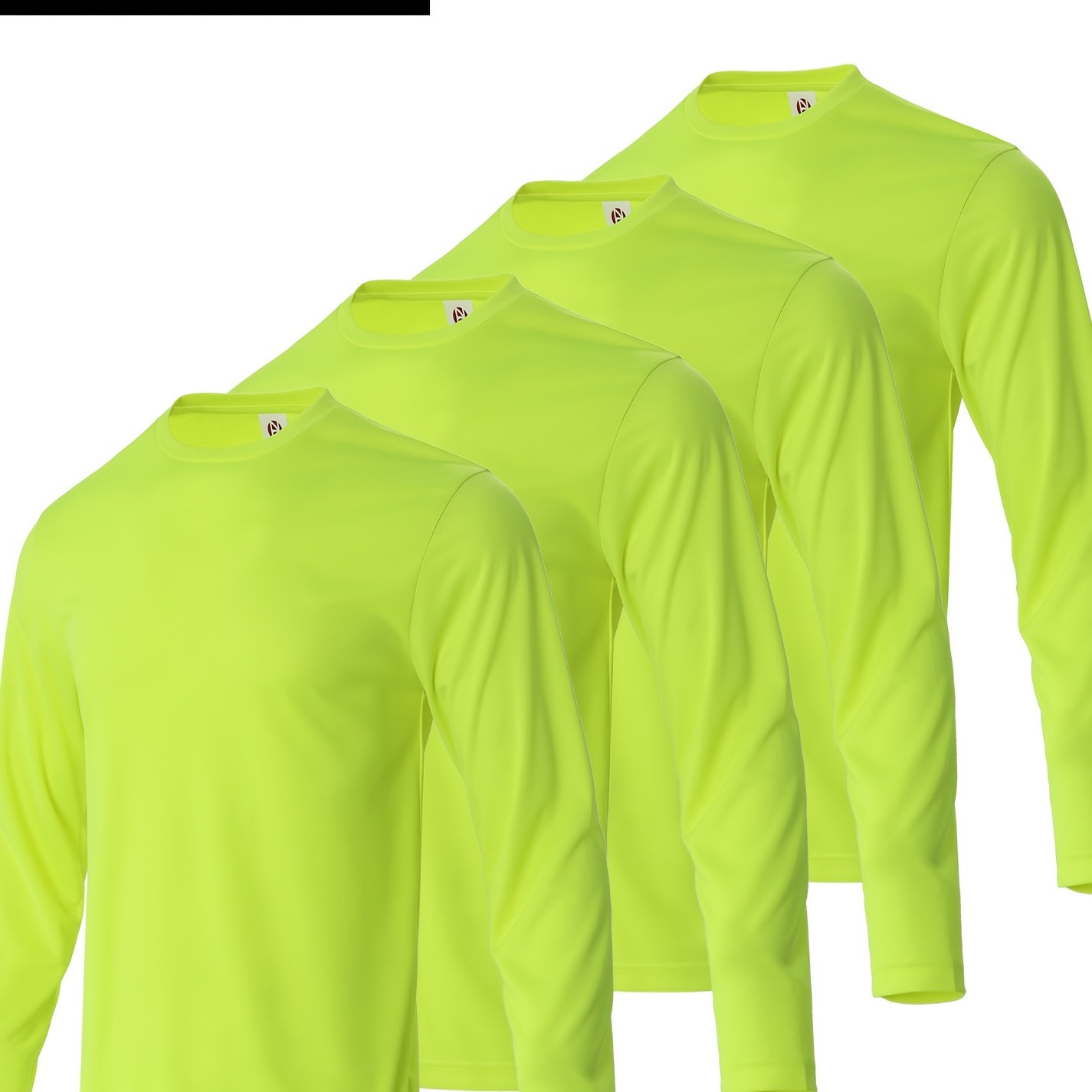 TEMU 4pcs Men's Long Sleeved Round Neck Seasonal T-shirt, Work Clothes, Suitable For Daily Leisure Sports And Work, Suitable For All Year Round