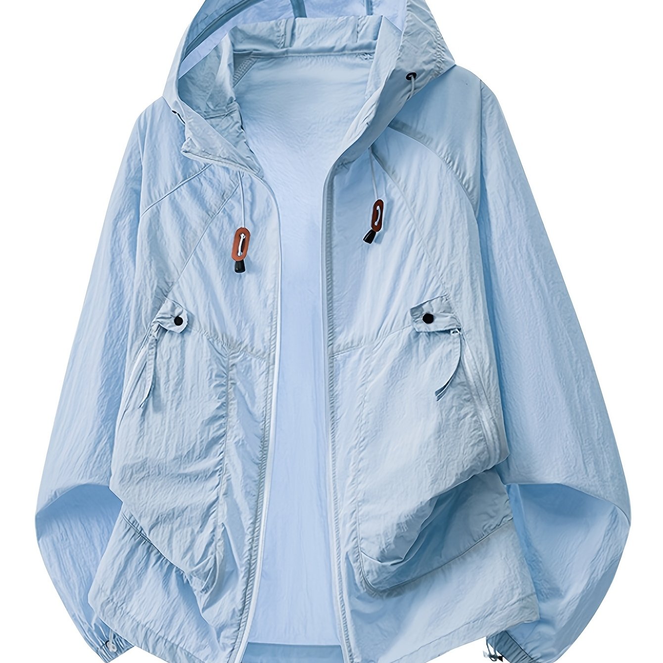 TEMU Men's Spring/autumn Casual Sport Jacket, Youth Trendy Couple Outdoor Sports Hooded Lightweight Sunshade Windproof Jacket