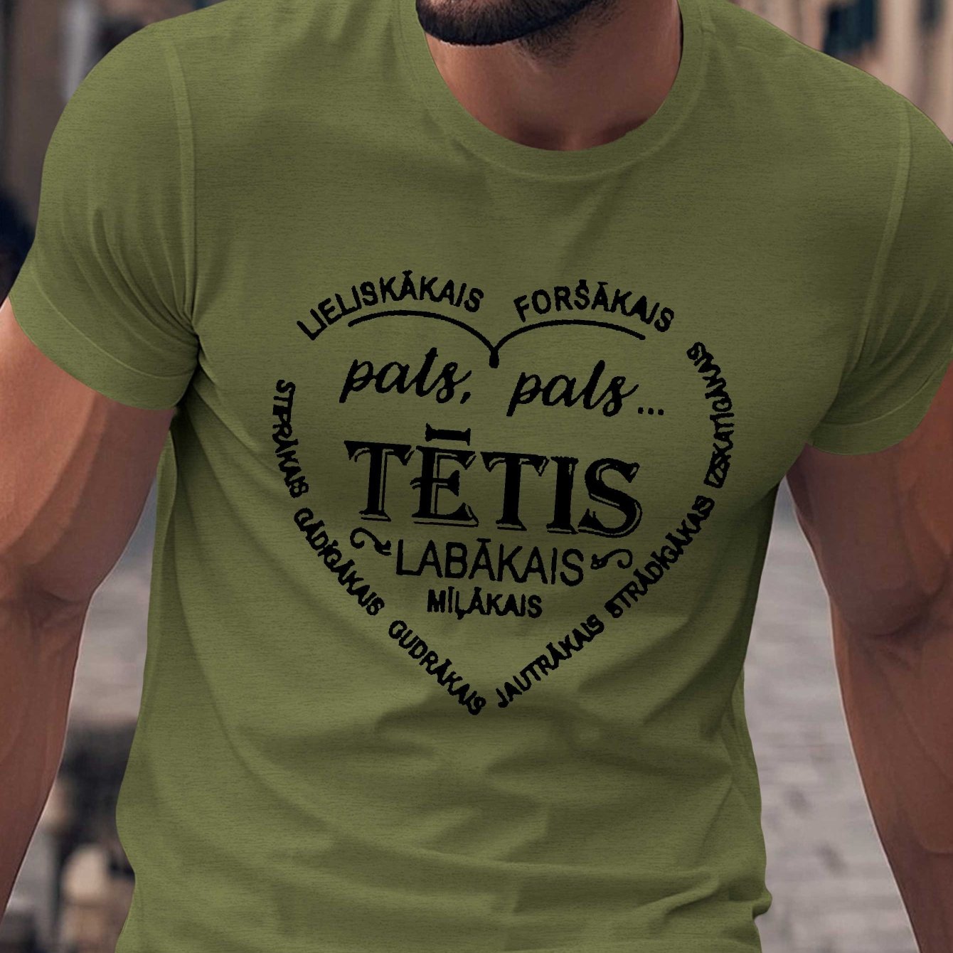 TEMU Cool Latvian Best Dad Present Men's Summer Short Sleeve Tee
