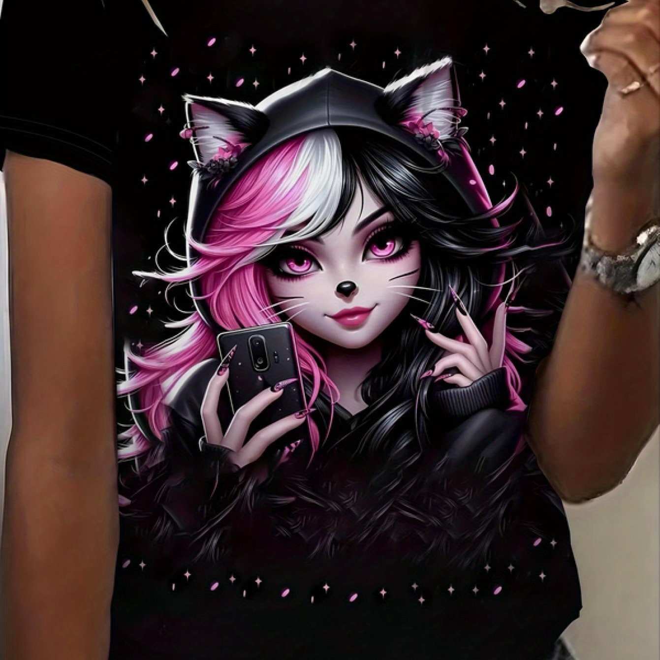 A New Stylish And Casual Graphic Print T-shirt - Lightweight 100 Neck T-shirt, Comfortable Summer Fashion For Casual Attire, Perfect Gift Idea, Graphic T-shirt, Lightweight, Comfortable Stretch Fabric