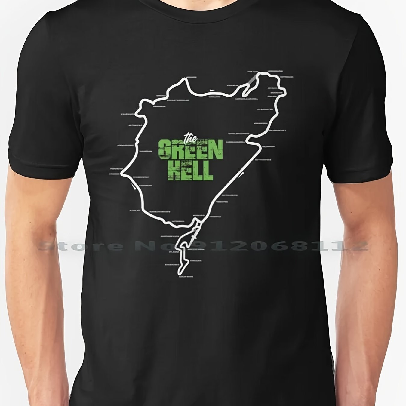 100 T-shirt N Rburgring Bright, North Loop , Monza Mugello Grand Racing Circuit, Casual Crew Neck For Men, Suitable For , Print Pa