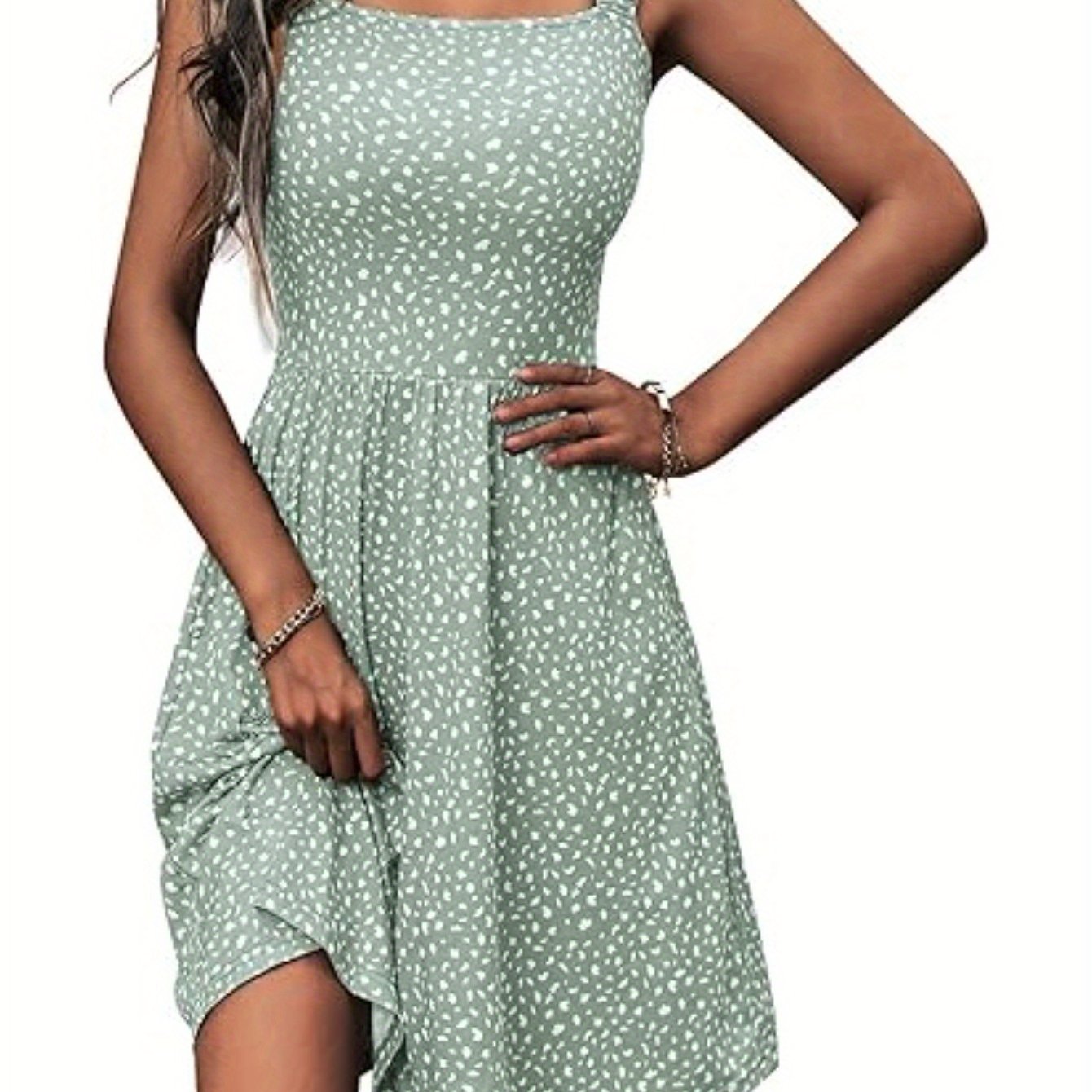 womens summer casual square neck dress with pocket cute sleeveless high waist a line sundress midi dresses