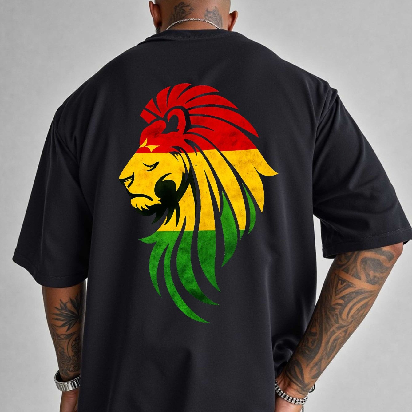 TEMU The Lion Features An Print. This Oversized Loose-fitting Casual Top Has A Round Neck And Is Perfect For Spring And Summer, Plus Size