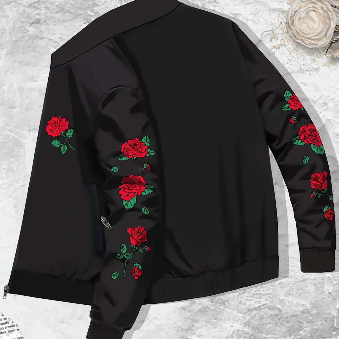 TEMU ' Trendy Preppy Style Jacket, Plus Size Men's Casual Coat With Collar