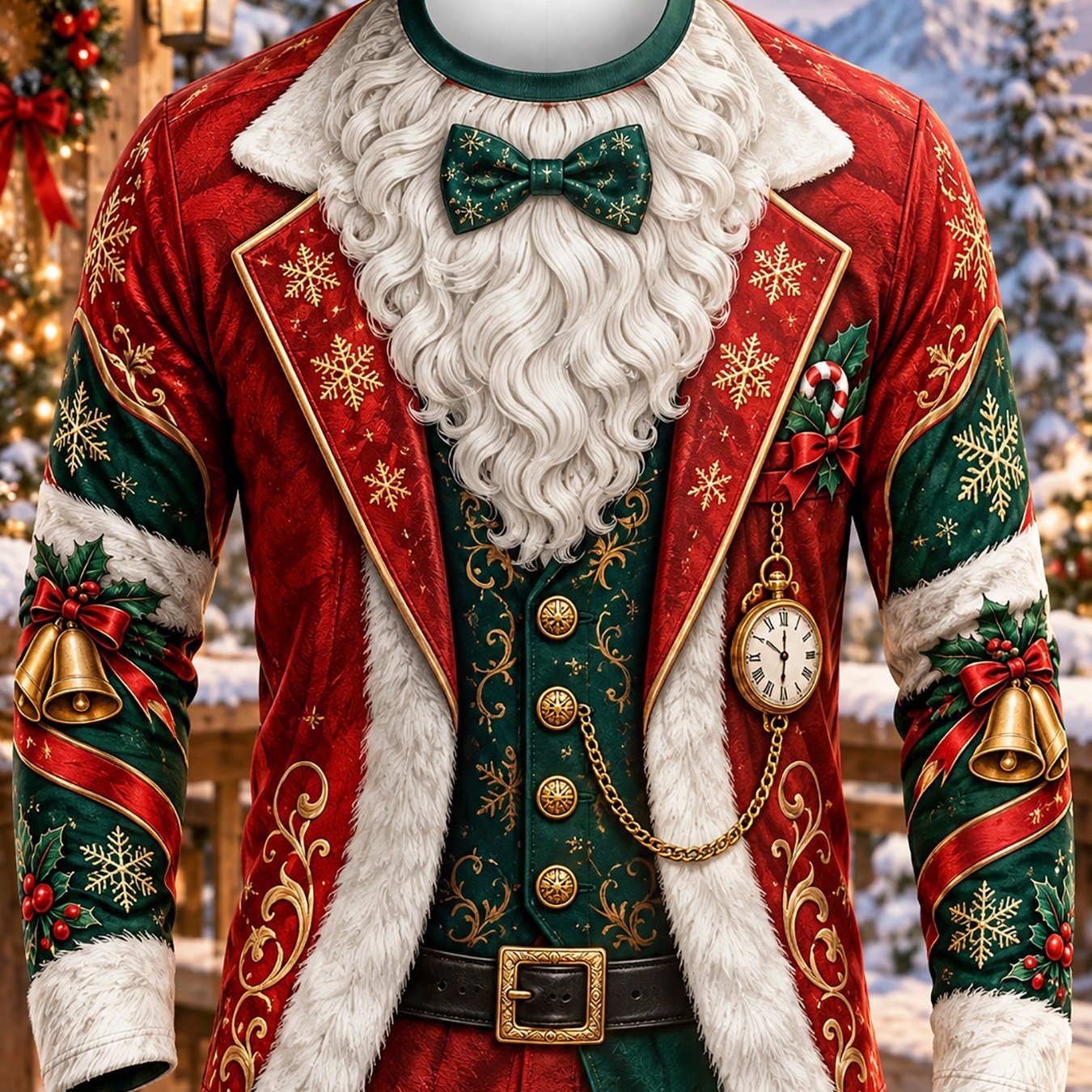 TEMU Chemise à manches longues pour homme avec imprimé Père Noël pour les fêtes de Noël et les réunions d'année