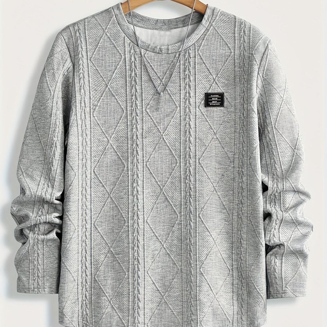Image of [villa Le Water Obm] Men's Athletic Casual Round Neck Long Sleeve Fashion Sweatshirt, Daily , Outdoor/sport Streetwear, Urban Trendy, Men's Fashion Sweatshirt