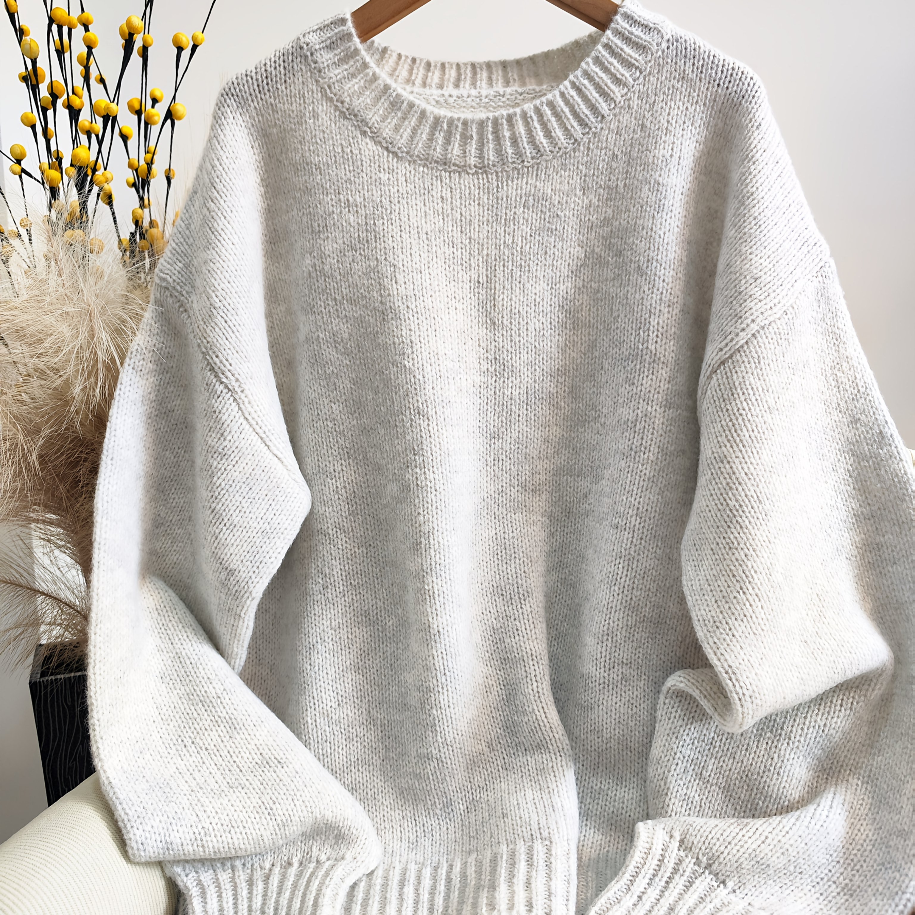 Image of Ladies' Comfortable And Soft Round-neck Sweater - A Trendy And Stylish Casual Top Essential For Autumn And Winter