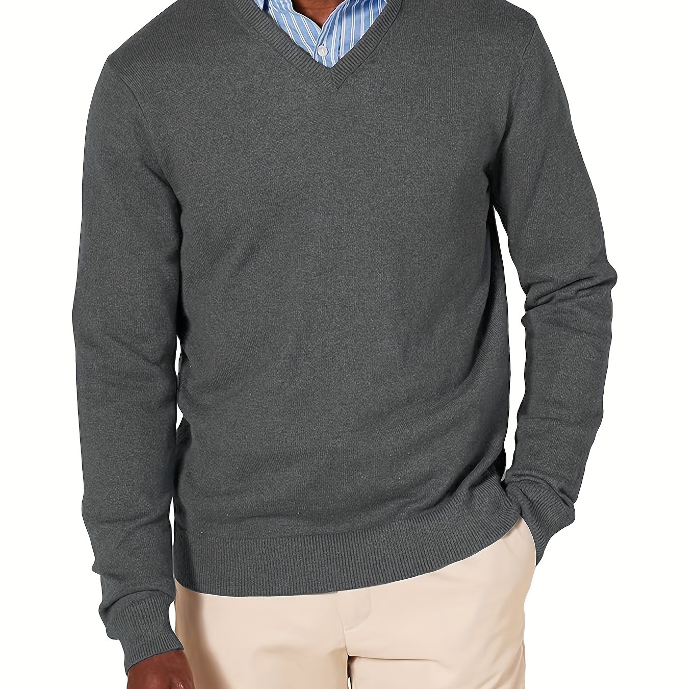 TEMU da a a V - pullover a maglia per appuntamenti e abbigliamento casual, caldo invernale per ufficio, stratificazione casual, di base per /inverno,