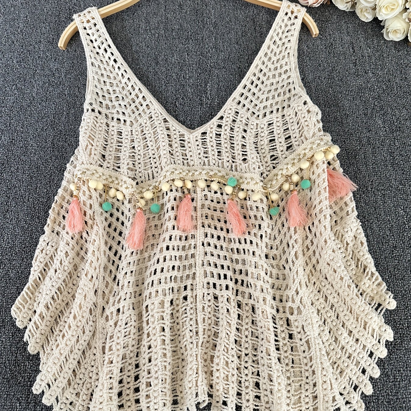 Directional Summer New Top, Bohemian Beachwear, Fresh And Spicy, Pure Desire, Hollow Sleeveless Top