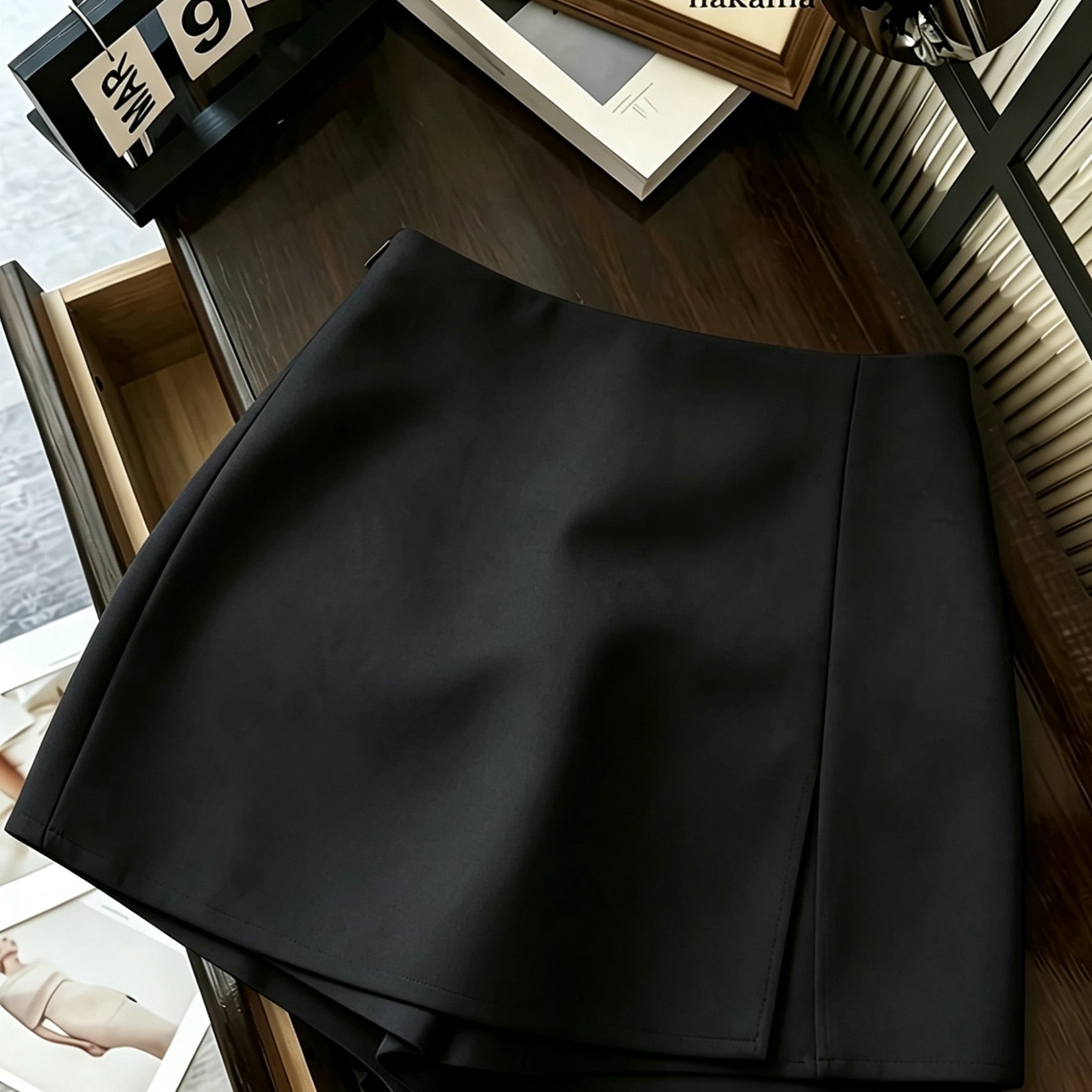 TEMU Fashionable And Versatile High-waist Slit Women's Shorts/skirts/wide-leg Pants/hot Pants For Spring And Autumn, Made Of Soft Textured Fabric For