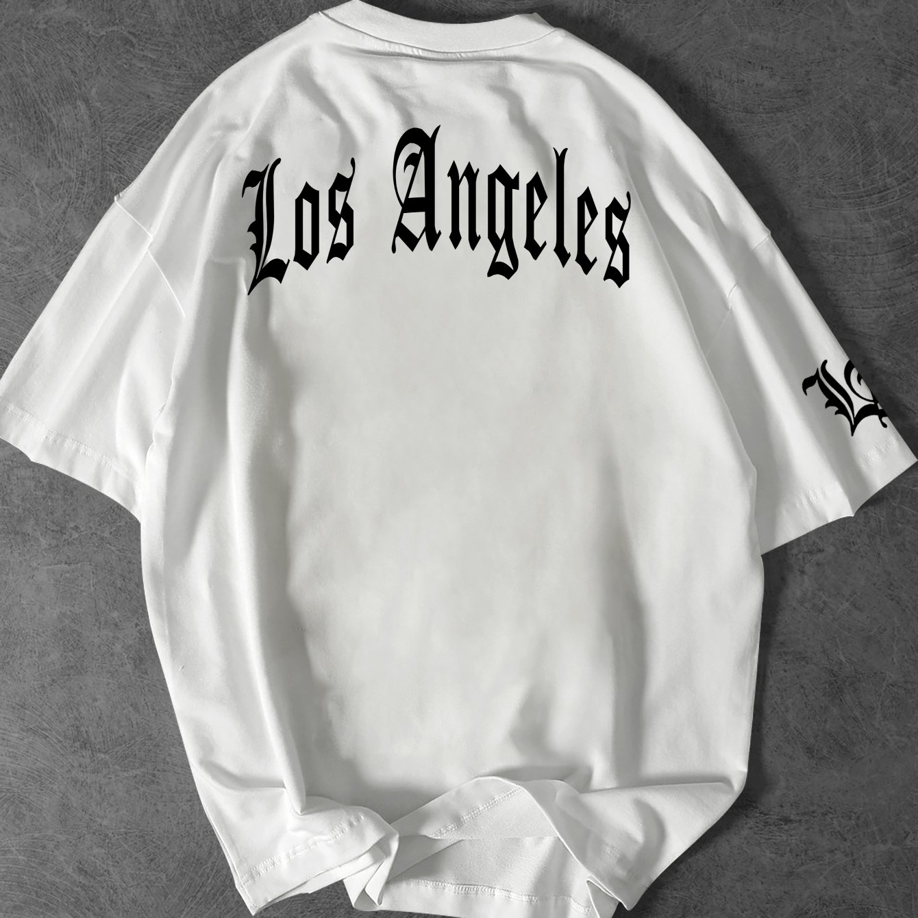 TEMU Men's Short Sleeve T-shirt, Gothic Style Los Angeles Print T-shirt