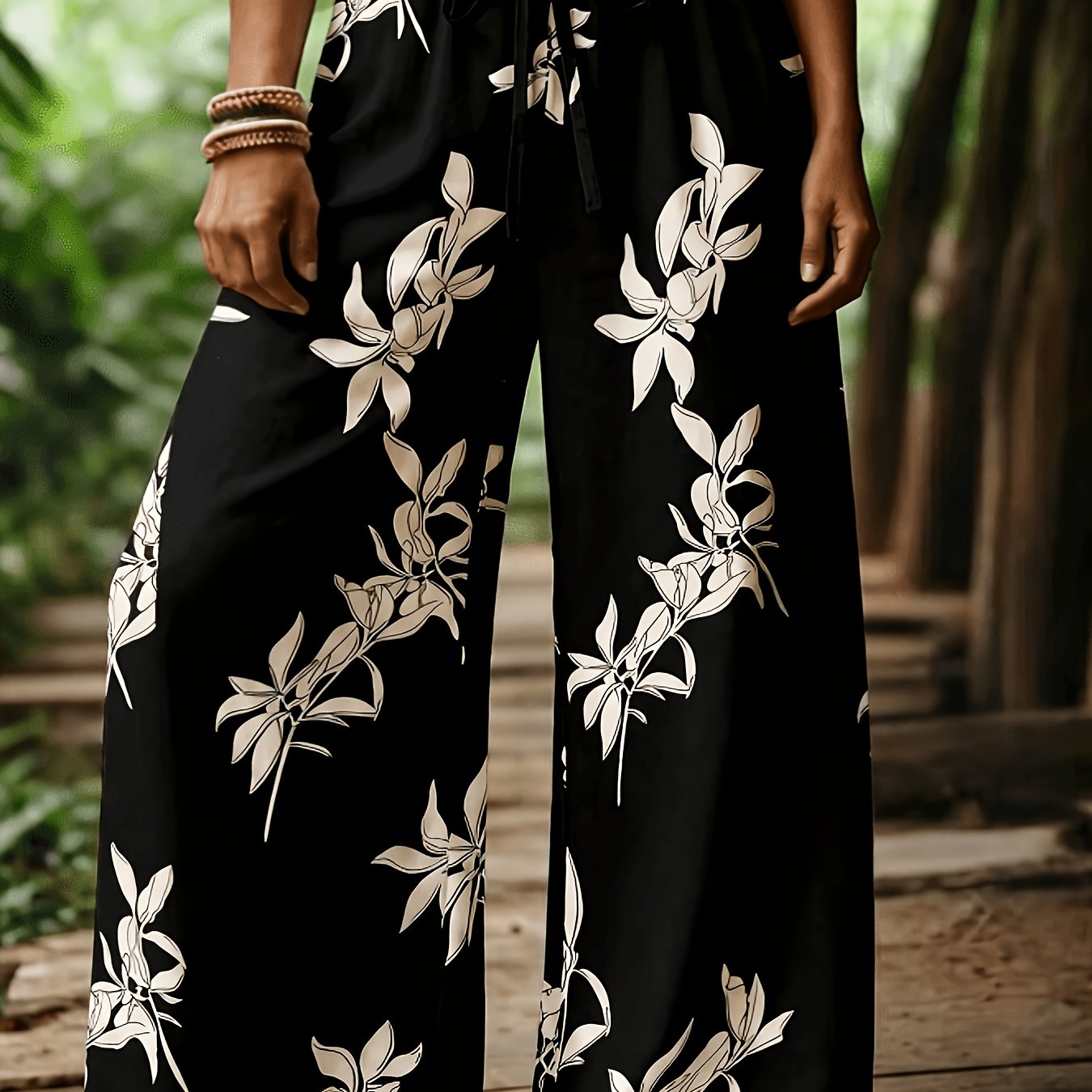 TEMU Pantalon décontracté imprimé pour femme grande taille, adapté à toutes