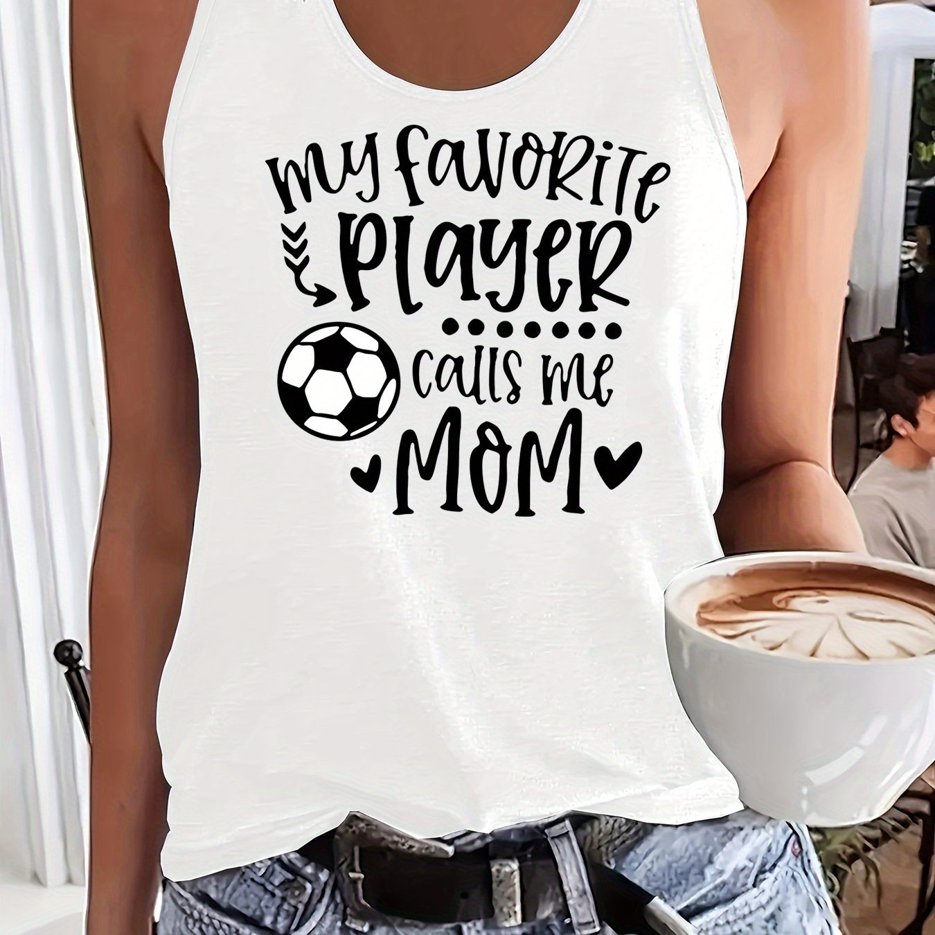 TEMU Graphic Print Tank Top, Sleeveless Casual Top For Summer & Spring, Women's Clothing
