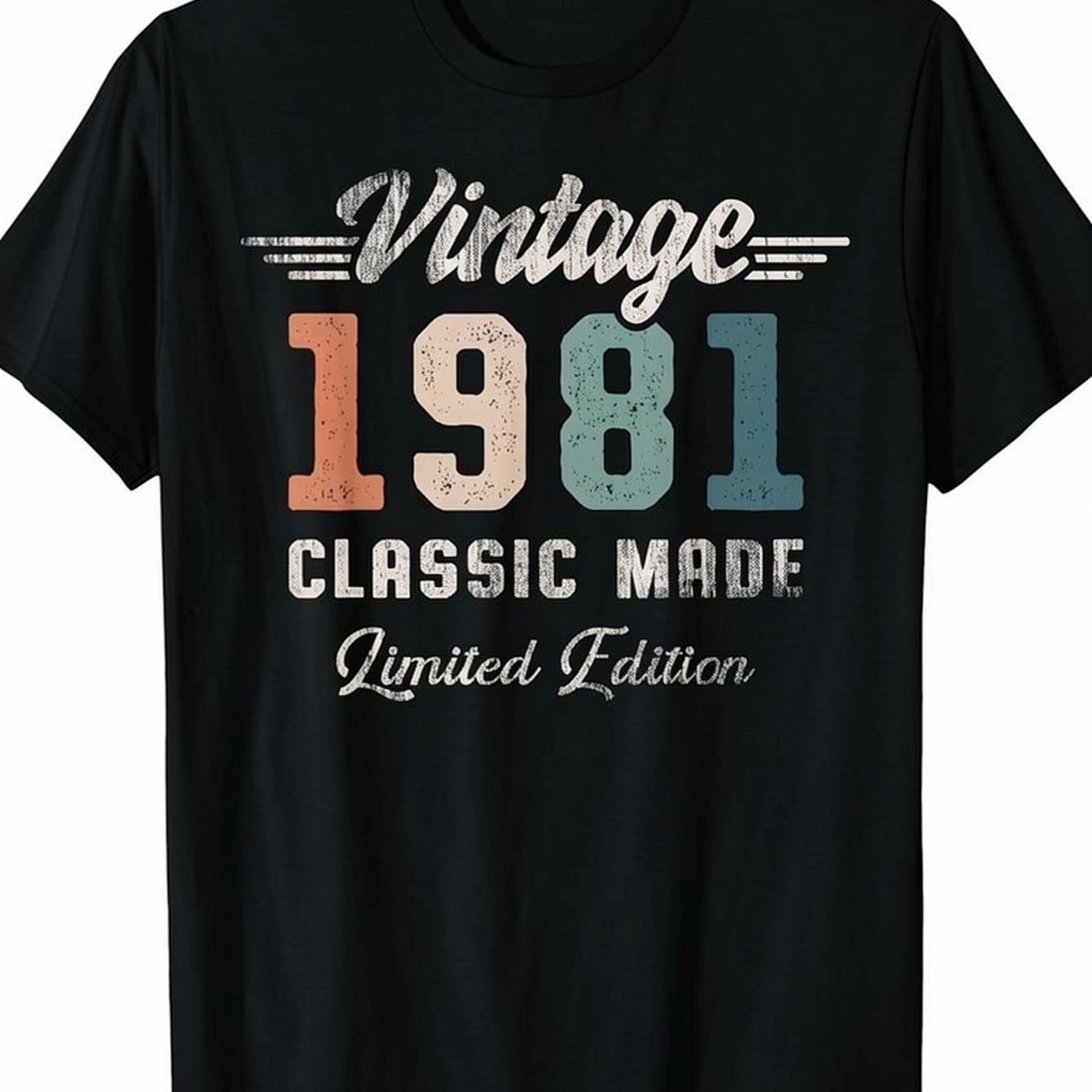 Image of Vintage 1981 45 Geburtstag T-shirt, Men's T-shirt - 100% Cotton - Casual And Versatile, Suitable For Themed Events And Casual Attire