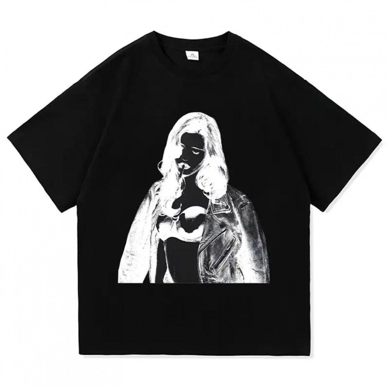 Image of Photo Negative Tee - Y2k Vintage Print T-shirt, Unisex Loose Fit Round Neck Short Sleeve Top With Merchandise For Casual Wear & Outfits (machine Washable)