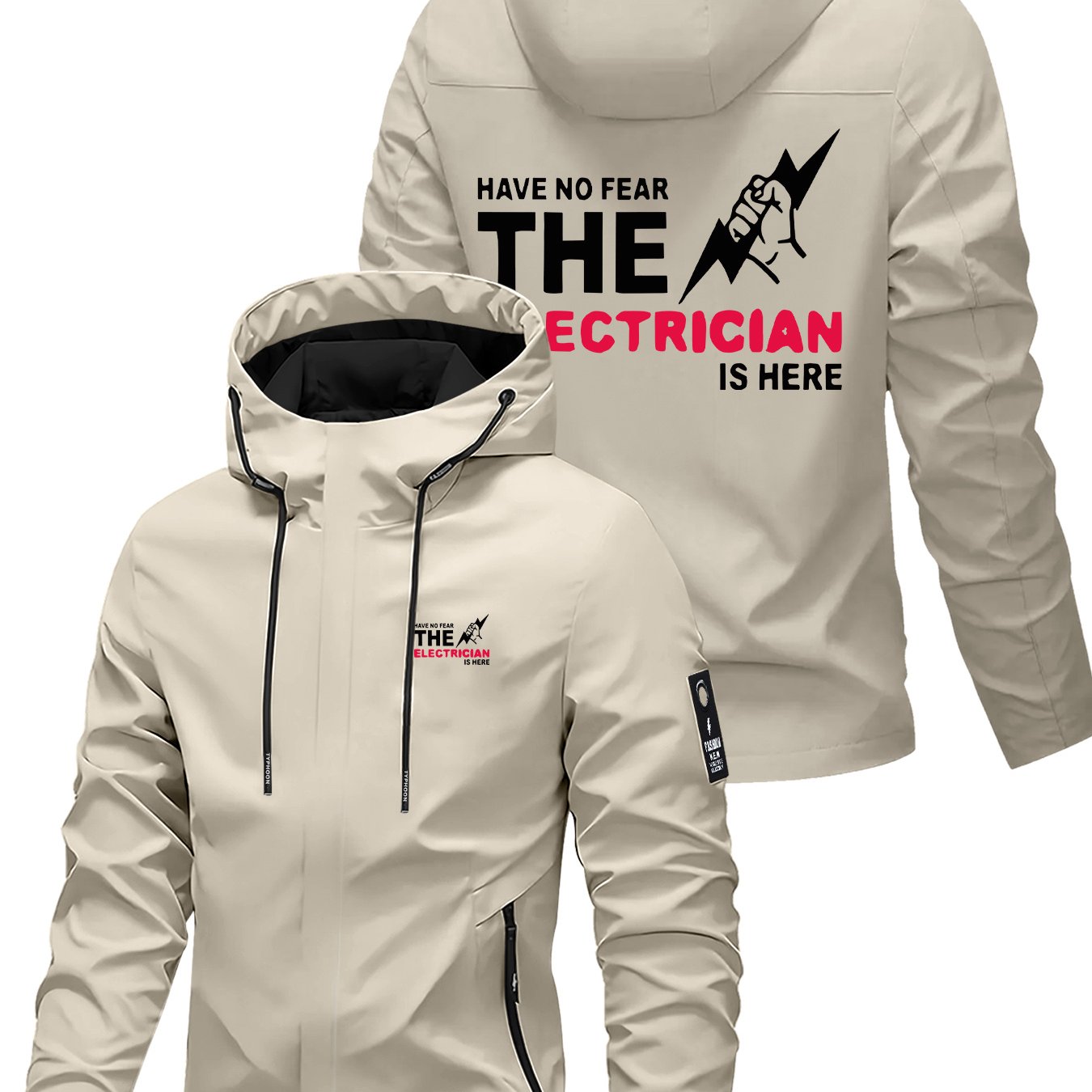 TEMU 's Jacket With Lightning And , Windproof Outdoor Hiking Jacket For Men And Women