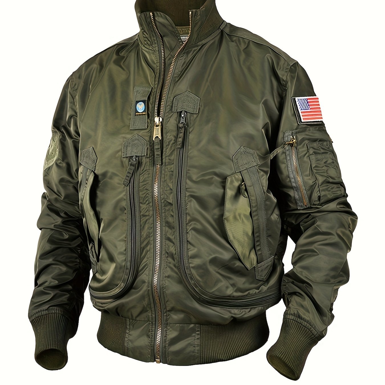 Large Size Men's Flight Suit Single Layer Jacket