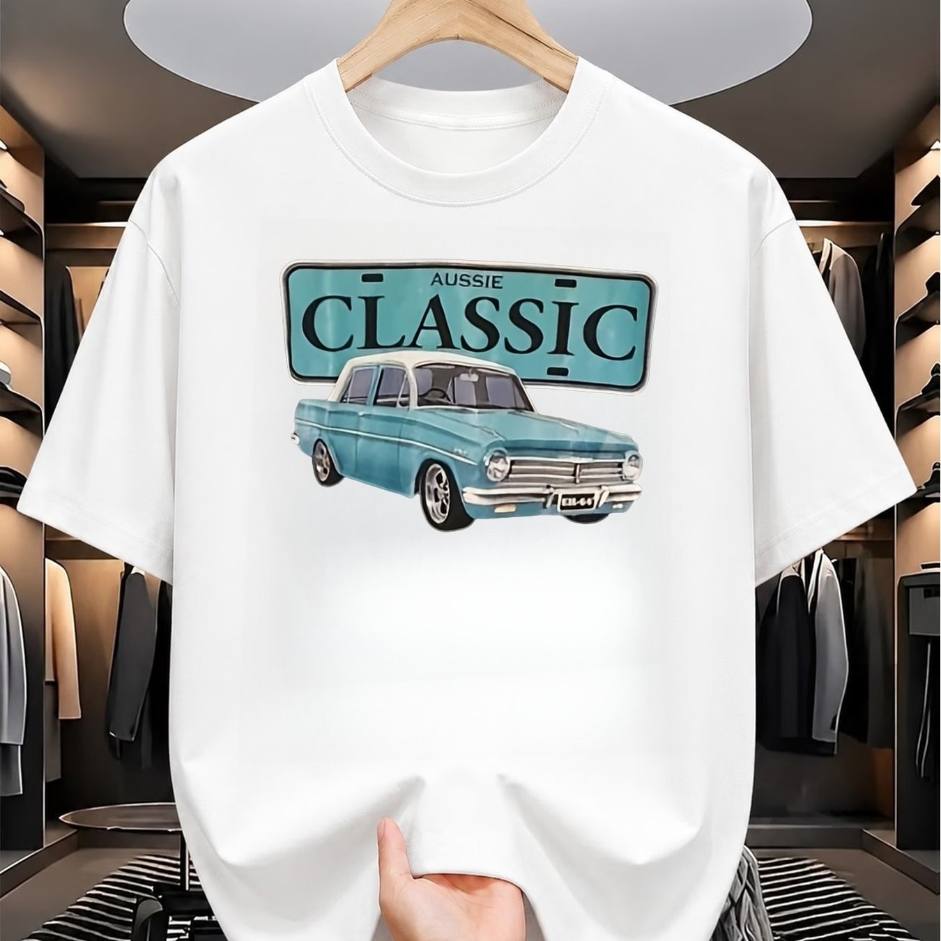 TEMU This Year's Eh 1963-1965 Australian Classic Car Print T-shirt In Black Size Adult Xl Of 8 - Unisex Holiday Gift Casual Outing 2026 New Style