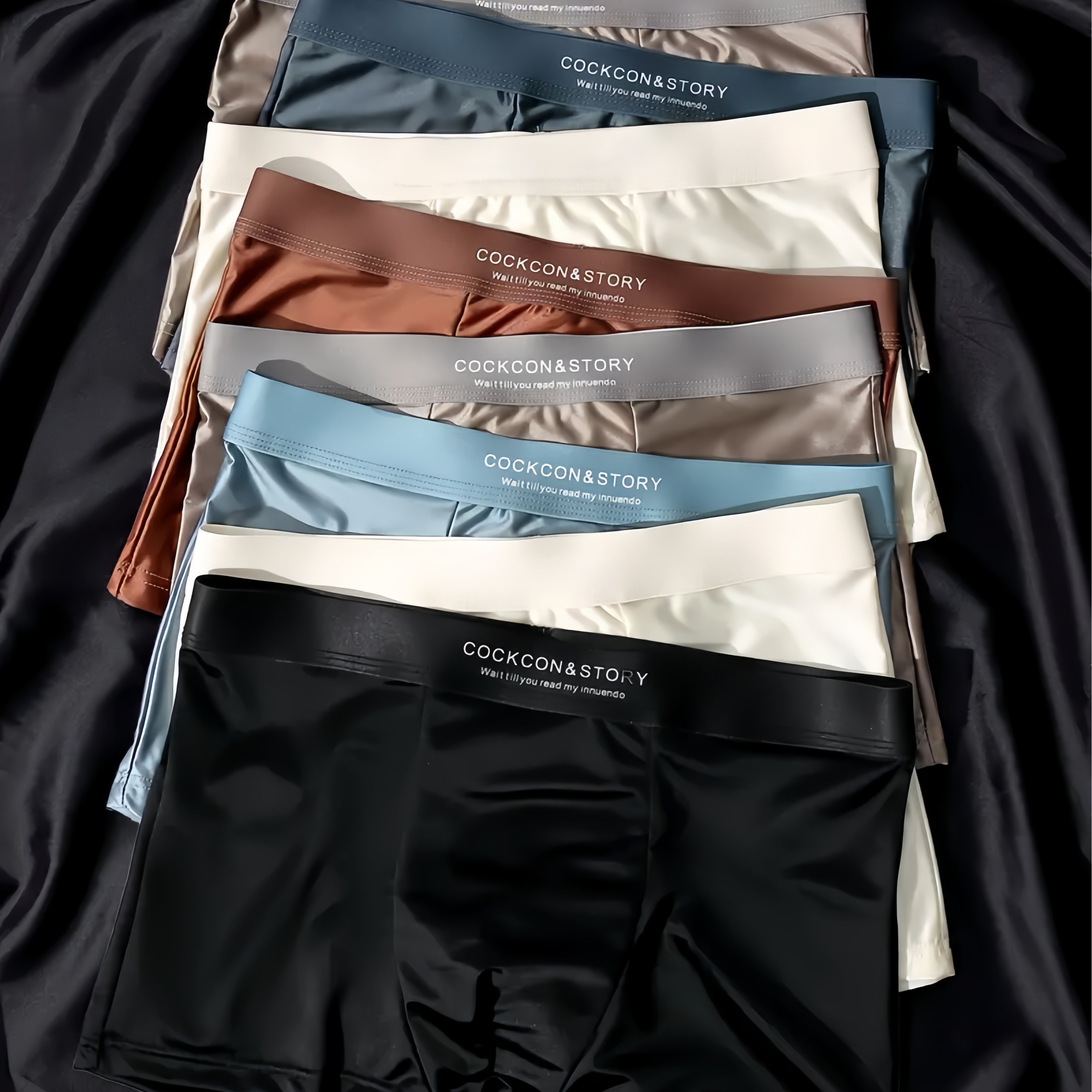 TEMU Set Of 5 Assorted Color Men's Boxer Briefs Made From Lightweight, Smooth, Seamless, Perfect For Summer. Breathable Four-corner Shorts Are Ideal For Everyday Use And Make A Great Gift For Men