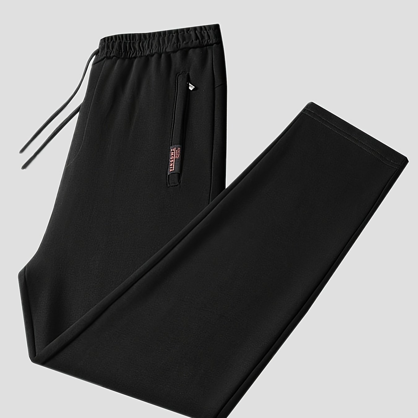 Image of Men's Cotton Sweatpants, Spring/autumn Straight-leg Casual Pants, Knitted Long Pants For Fitness And Running