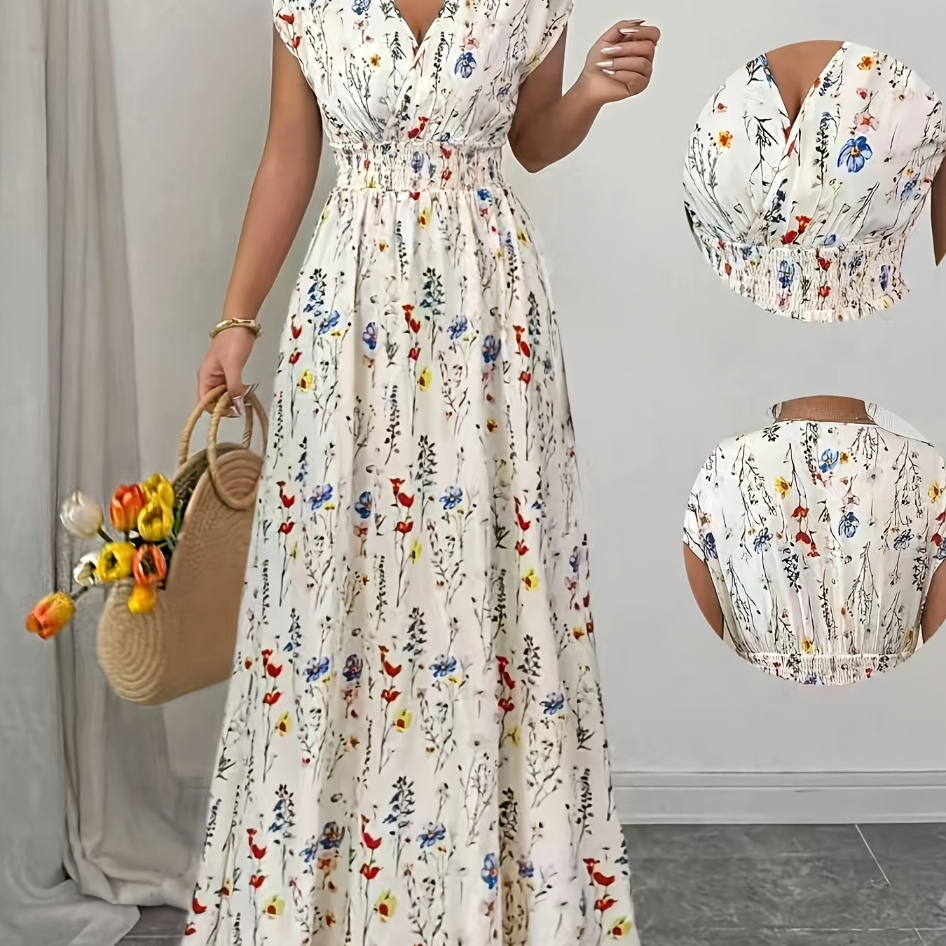 TEMU New Stylish And Elegant Floral Print Dress For Women 708