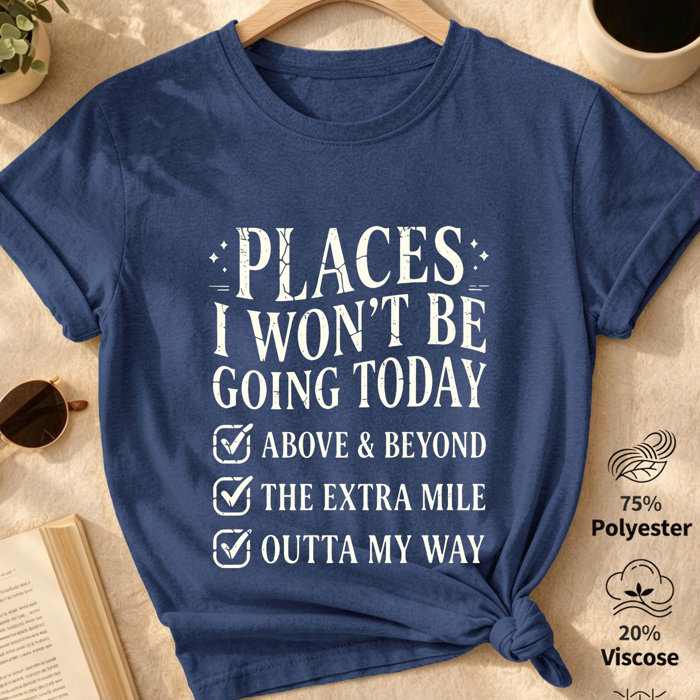 TEMU Women's Elegant Size Short Sleeve Places 't Be Going Today Text Print Round Neck Casual Athletic T-shirt Gift, Suitable For Spring Summer Fall,