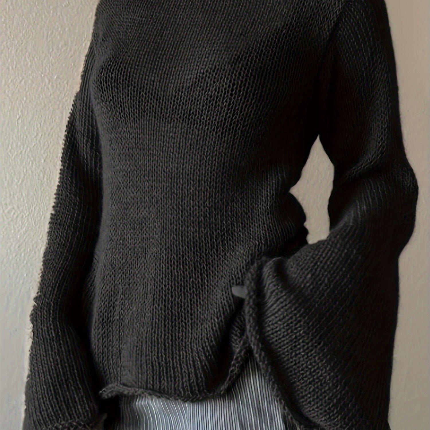 Image of Trendy And Stylish Women's Sweaters With Unique Rope Designs.