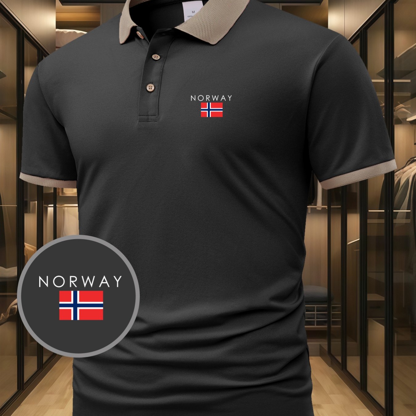 TEMU 's Short-sleeve Shirt With A Collar, Solid Color Summer Top, T-shirt, Half-sleeve Norway Fashion Streetwear, Shirt For Running And Casual Wear,