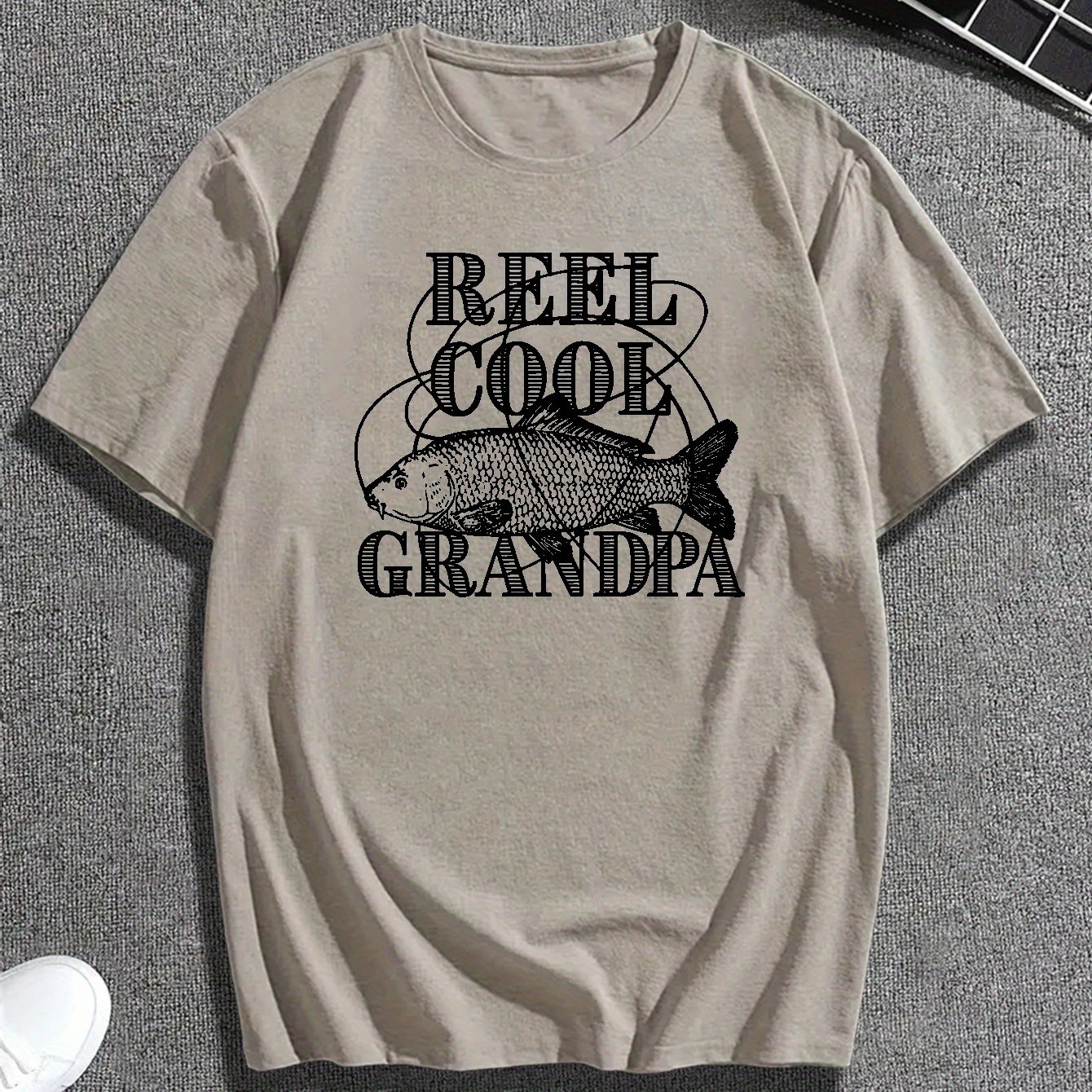 Reel Cool Grandpa Print T shirt Men Casual Short Sleeve Top - Temu Canada
