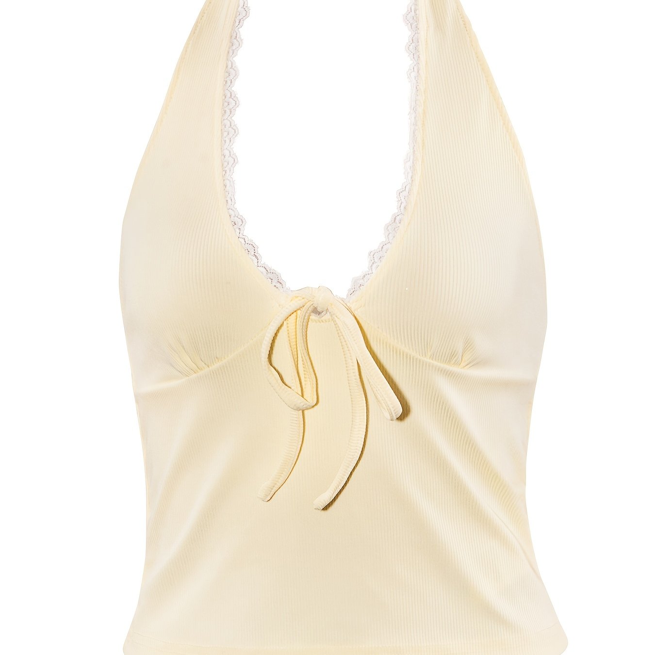 TEMU Women's Fashion Halter Neck V-neck Lace Cute Tie-back Vest