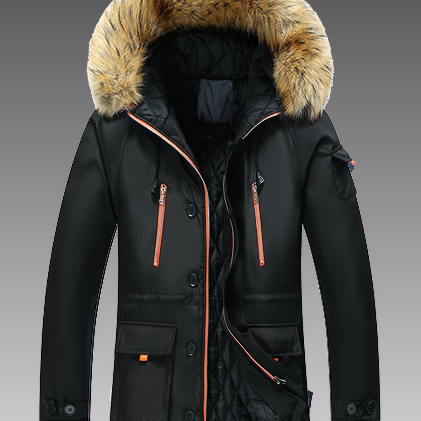 TEMU Thick Winter Hooded Jacket, Warm And Stylish, Versatile For Casual Wear. Ideal For Outdoor Winter Clothing, Featuring A Relaxed Style And .