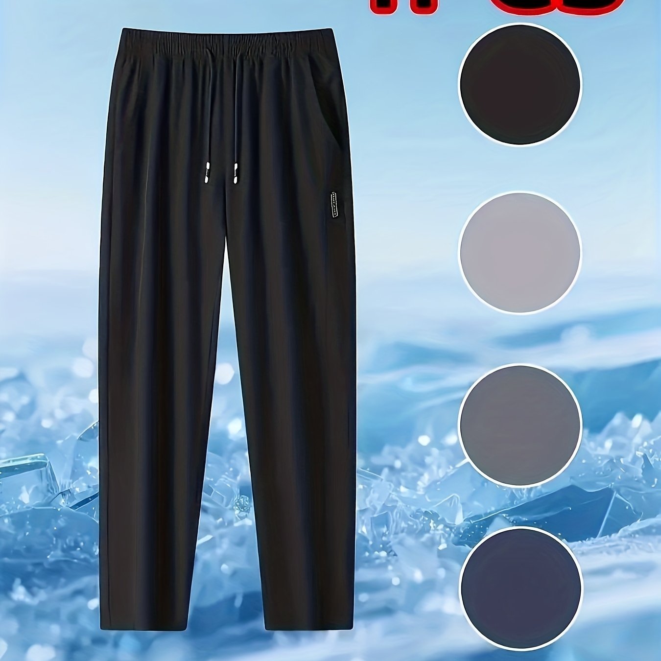 TEMU 1pc Men's Casual Athletic Pants - Lightweight, Elastic Drawstring Waist, Solid Color With Pockets, Suitable For Spring Outdoor Activities And