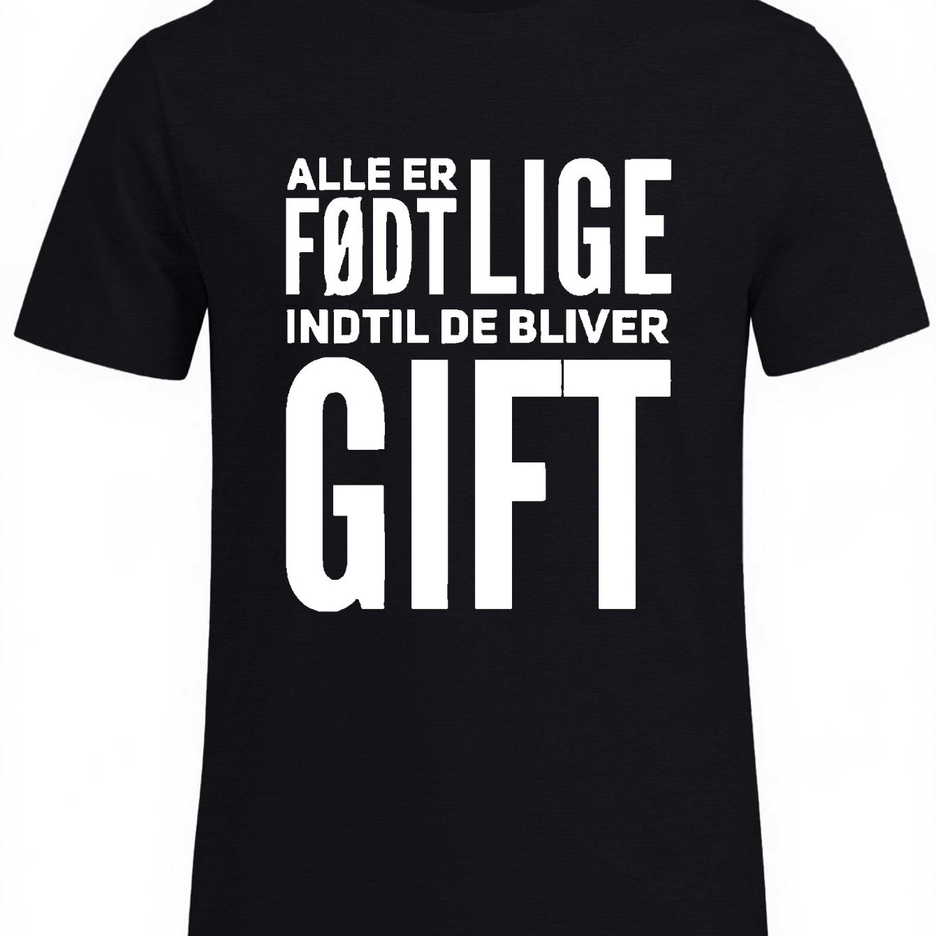 TEMU Casual Summer T-shirt For Larger Men Featuring Humorous Danish Sayings, Wear With A Trendy Graphic Print, Plus Size