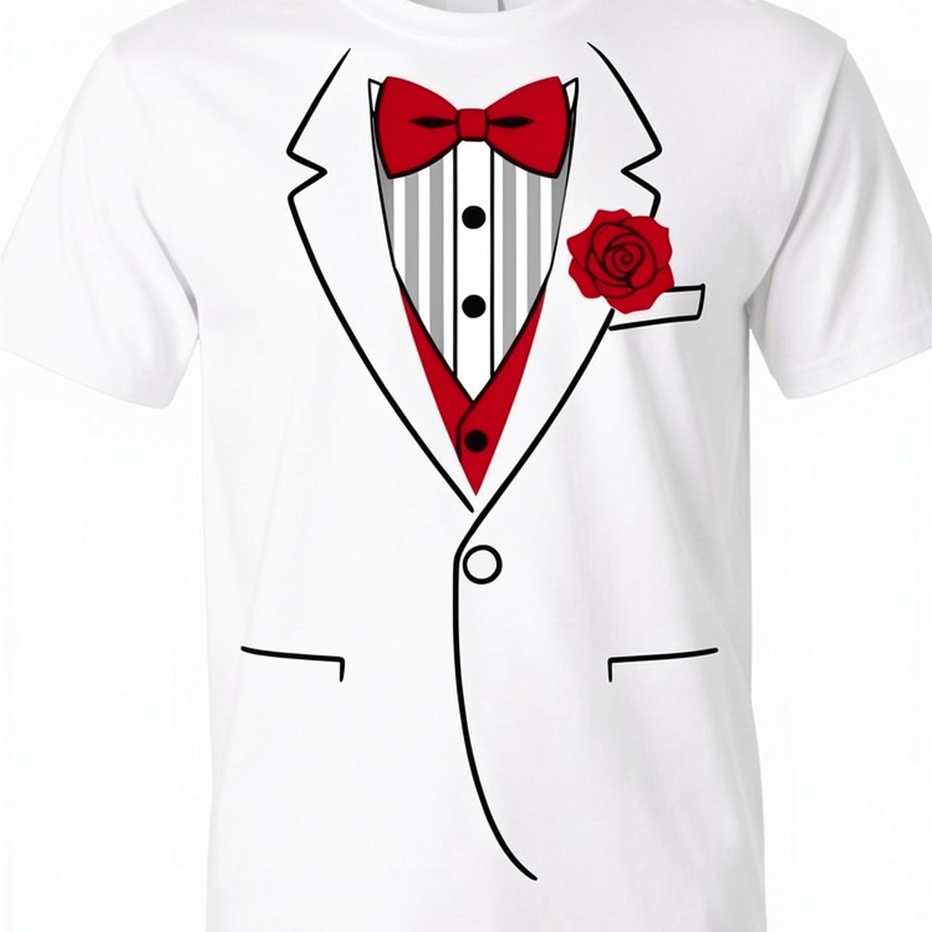 Tuxedo Code Graphic Unisex T-shirt - Crew Neck - 100% Cotton - Comfortable&soft Fabric - Casual Short-sleeved T-shirt - Short Sleeve T-shirt