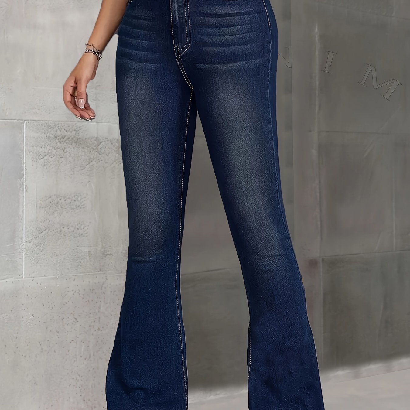Blue Stretch Flare Jeans