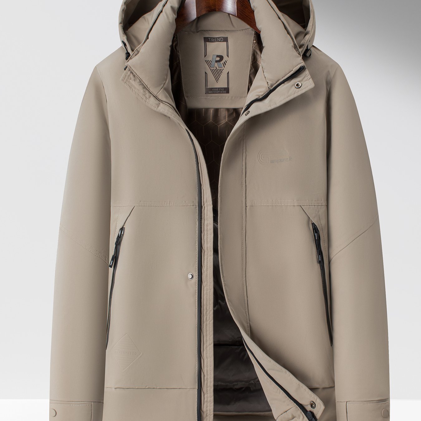 TEMU 2025 Winter New Arrival Padded Coat, Thickened Warm Padded Coat For Middle-aged Men, -padded Jacket With Plush Lining - Yx