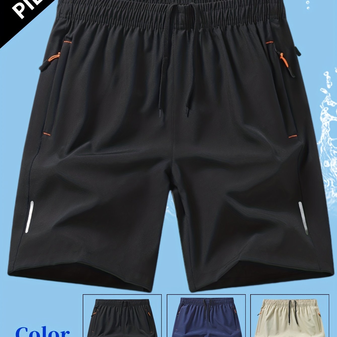 Summer Shorts Made From , Quick-drying And Breathable, Perfect For Camping, Hiking, Cycling, And Running Workouts. Featuring Practical And Stylish Zippered Pockets