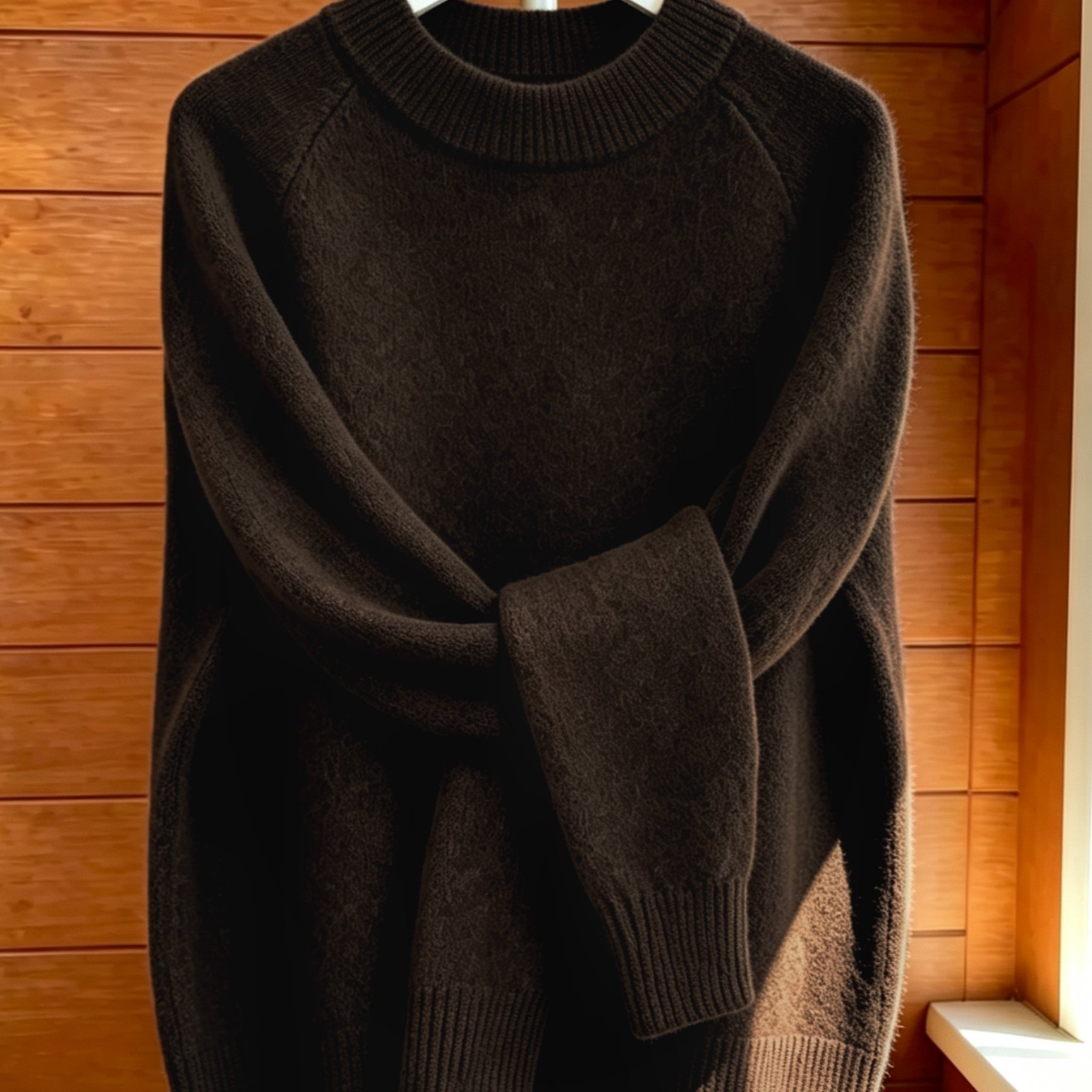 TEMU Pull pour femme, haut à col rond et manches raglan. pull décontracté de style vintage offre un port confortable avec un look haut de gamme,