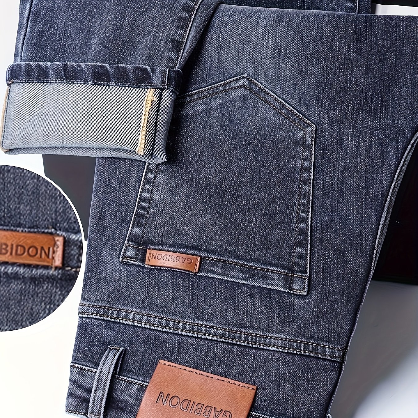 Men's Straight Leg Jeans - Stretch Denim Pants Suitable For Business Casual & Casual Attire, K- Fit Trousers With Washed Denim, Machine Washable Suitable For Business, Office, -casual Outfits