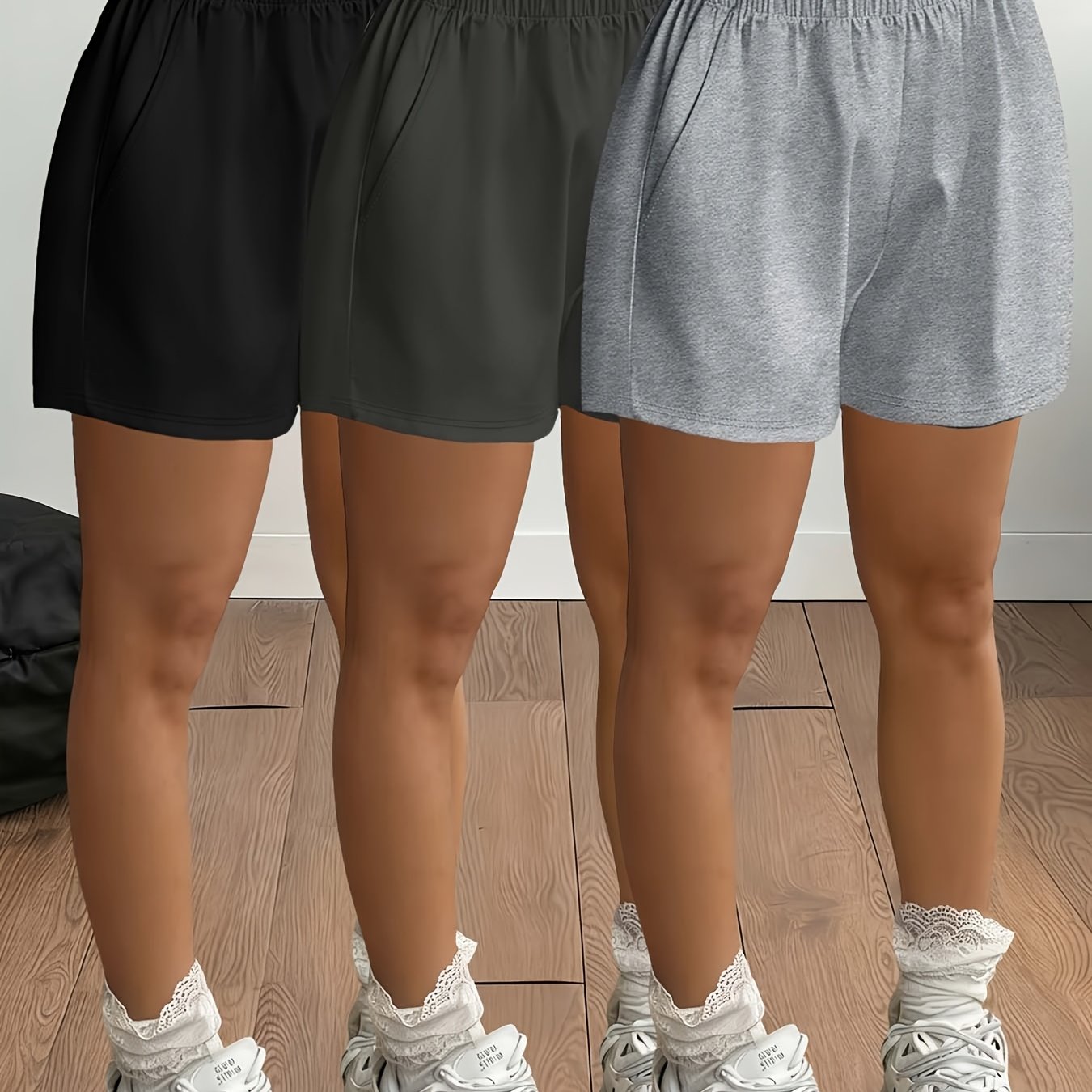 E-shop 2026 Frühling/Sommer Neue Damenhosenmode Einfarbig Beinverlängernd Lässig Zuhause Leicht Individuelle Ausflüge Elastischer Bund Seitentaschen
